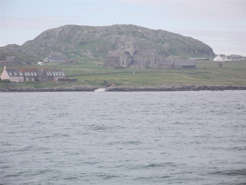 Approaching the Isle of Iona and the Abbey